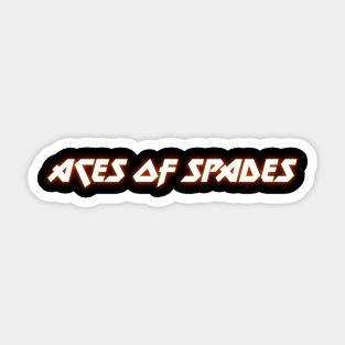 IRON TEXT || ACES OF SPADES (WHITE) Sticker